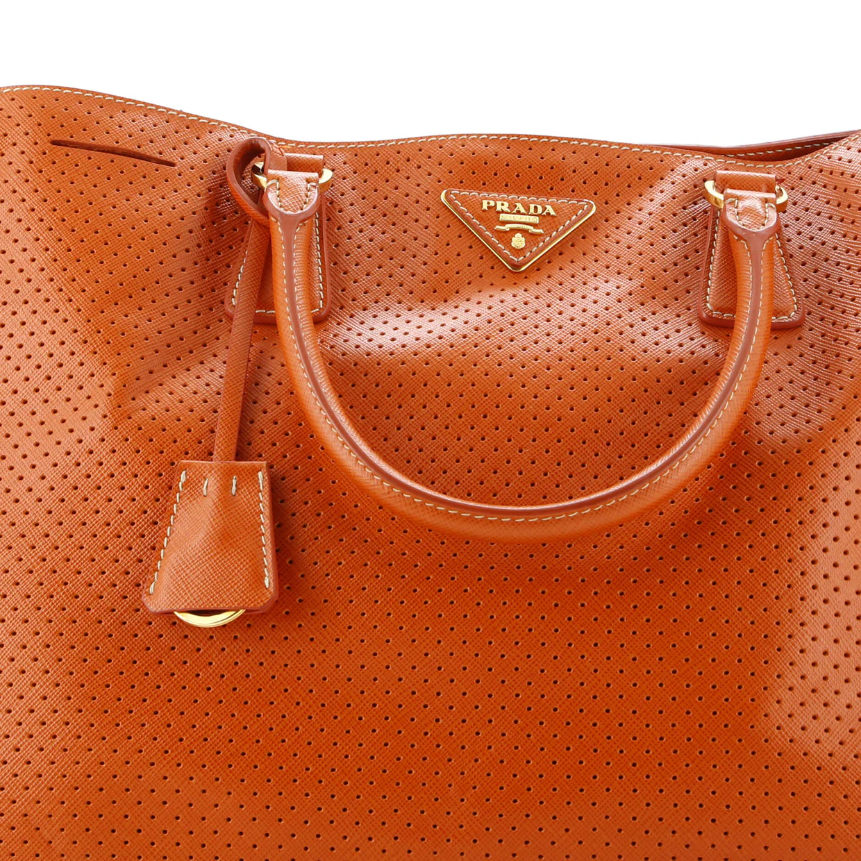 Lux Open Tote Perforated Saffiano Leather Large - Deep Luxury