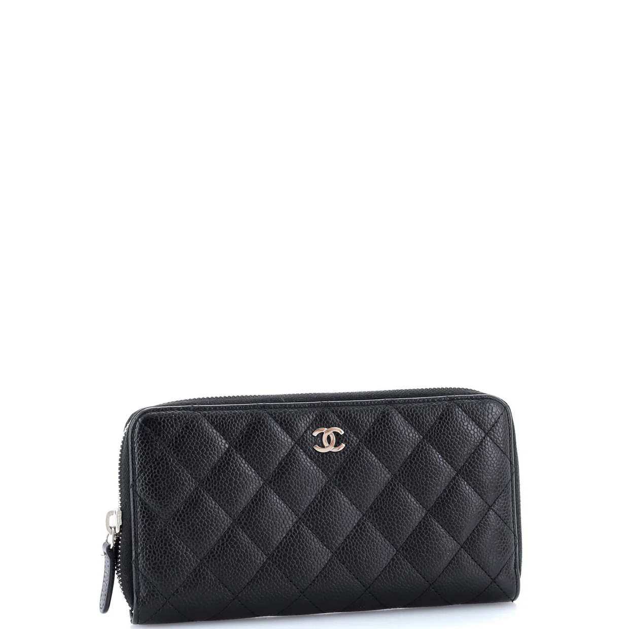 Zip Around Wallet Quilted Caviar Long - Deep Luxury
