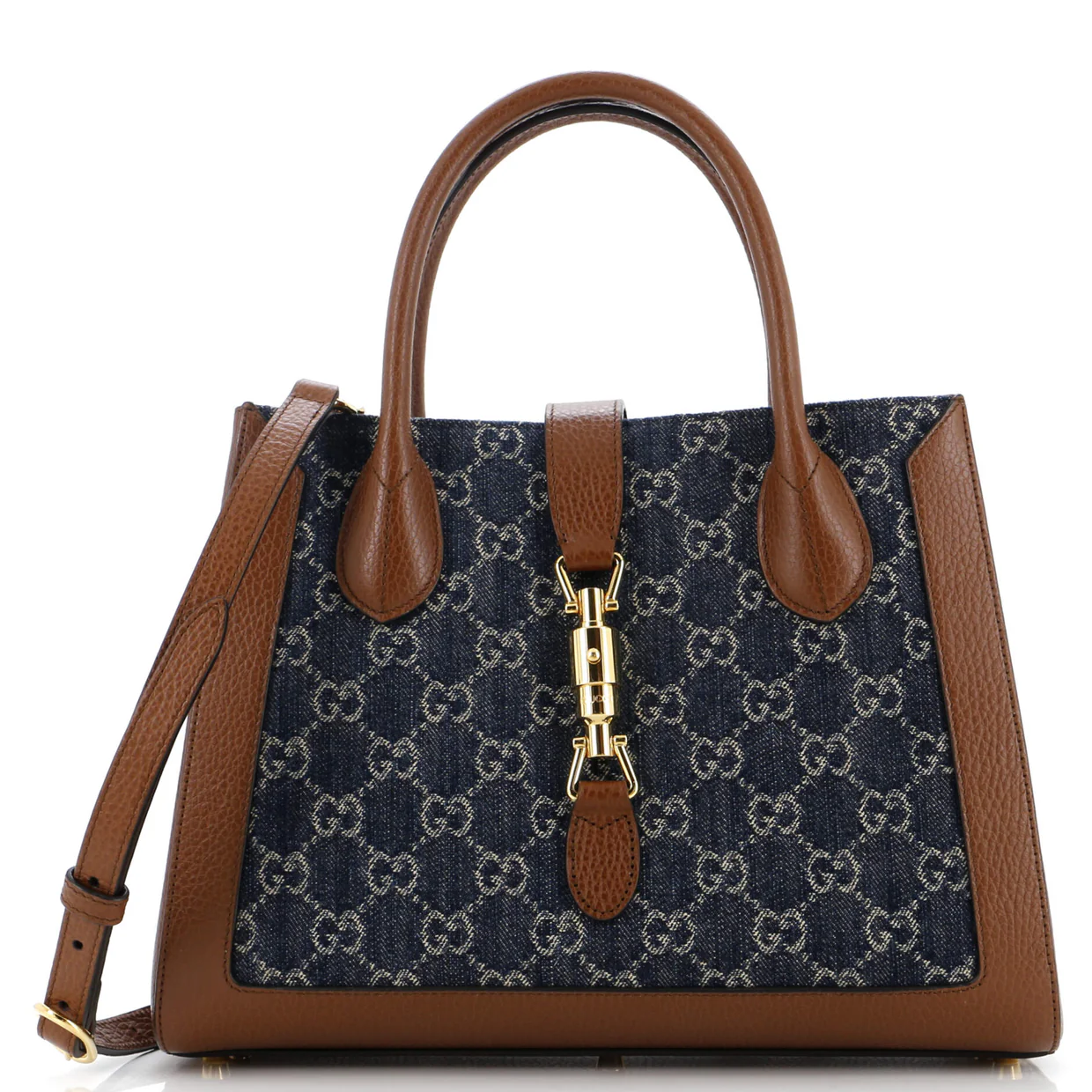 Jackie 1961 Tote GG Denim and Leather Medium - Deep Luxury