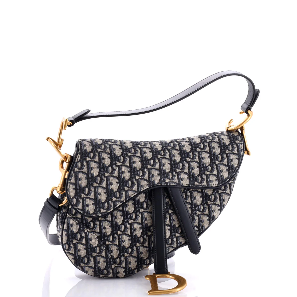 Saddle Handbag with Strap Oblique Canvas Medium - Deep Luxury