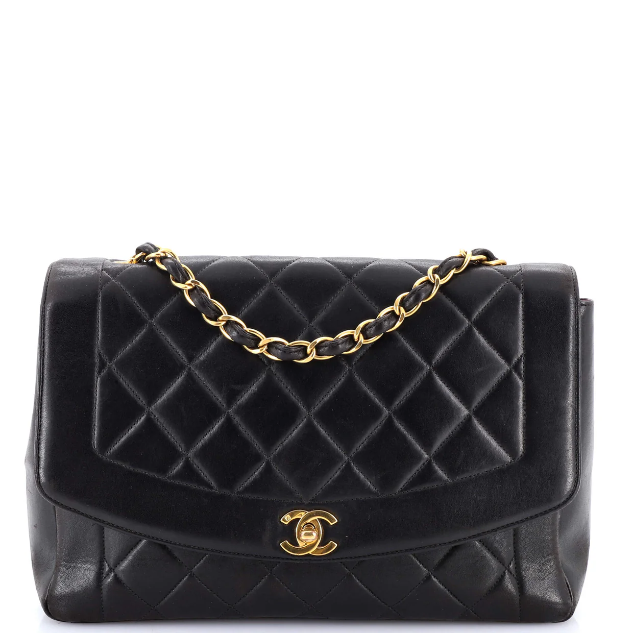 Vintage Diana Flap Bag Quilted Lambskin Large - Deep Luxury