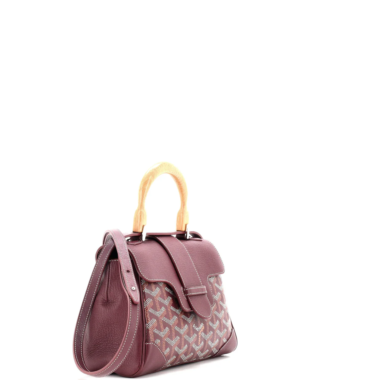 Saigon Top Handle Bag Coated Canvas with Leather Mini - Deep Luxury