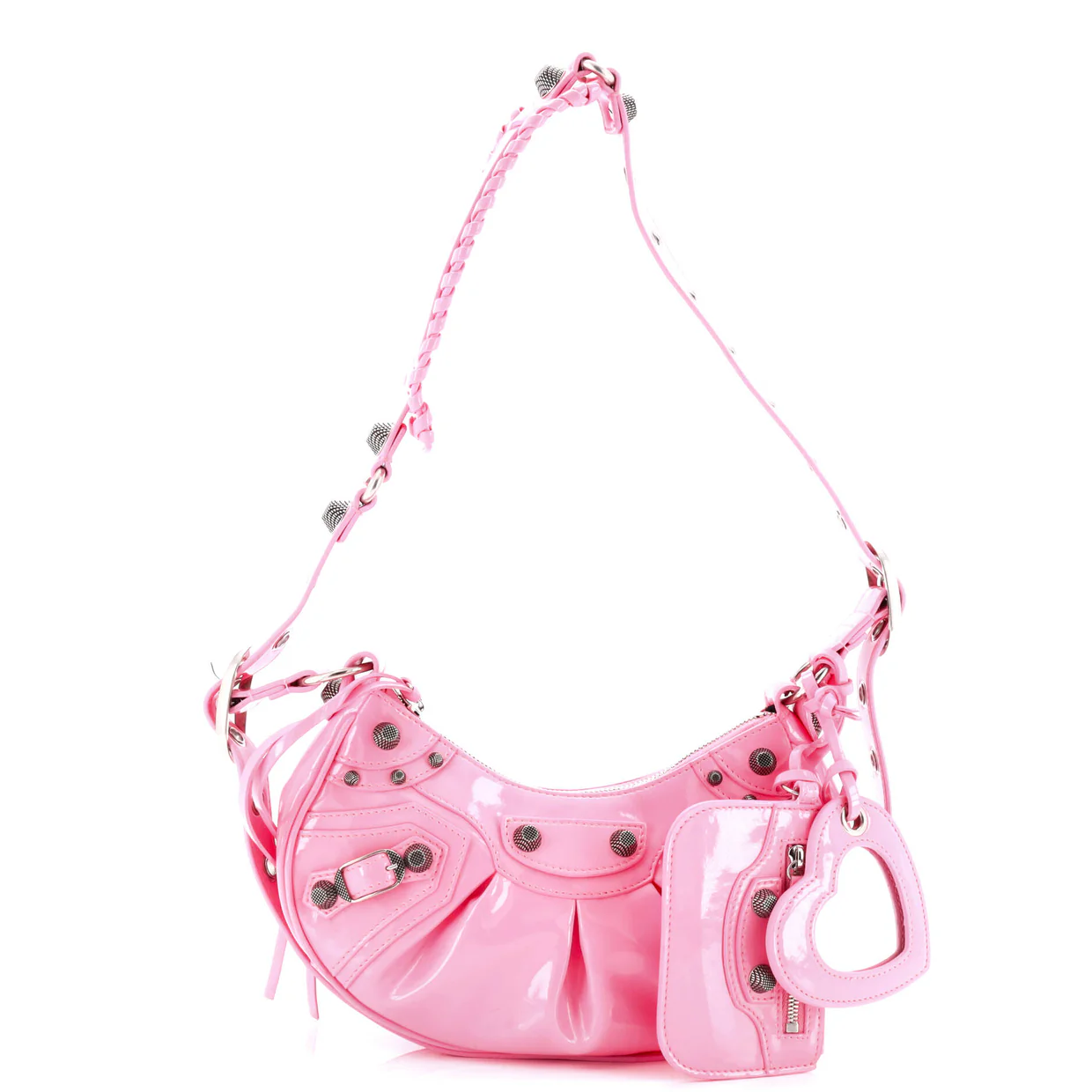 Le Cagole Giant Studs Shoulder Bag Patent XS - Deep Luxury