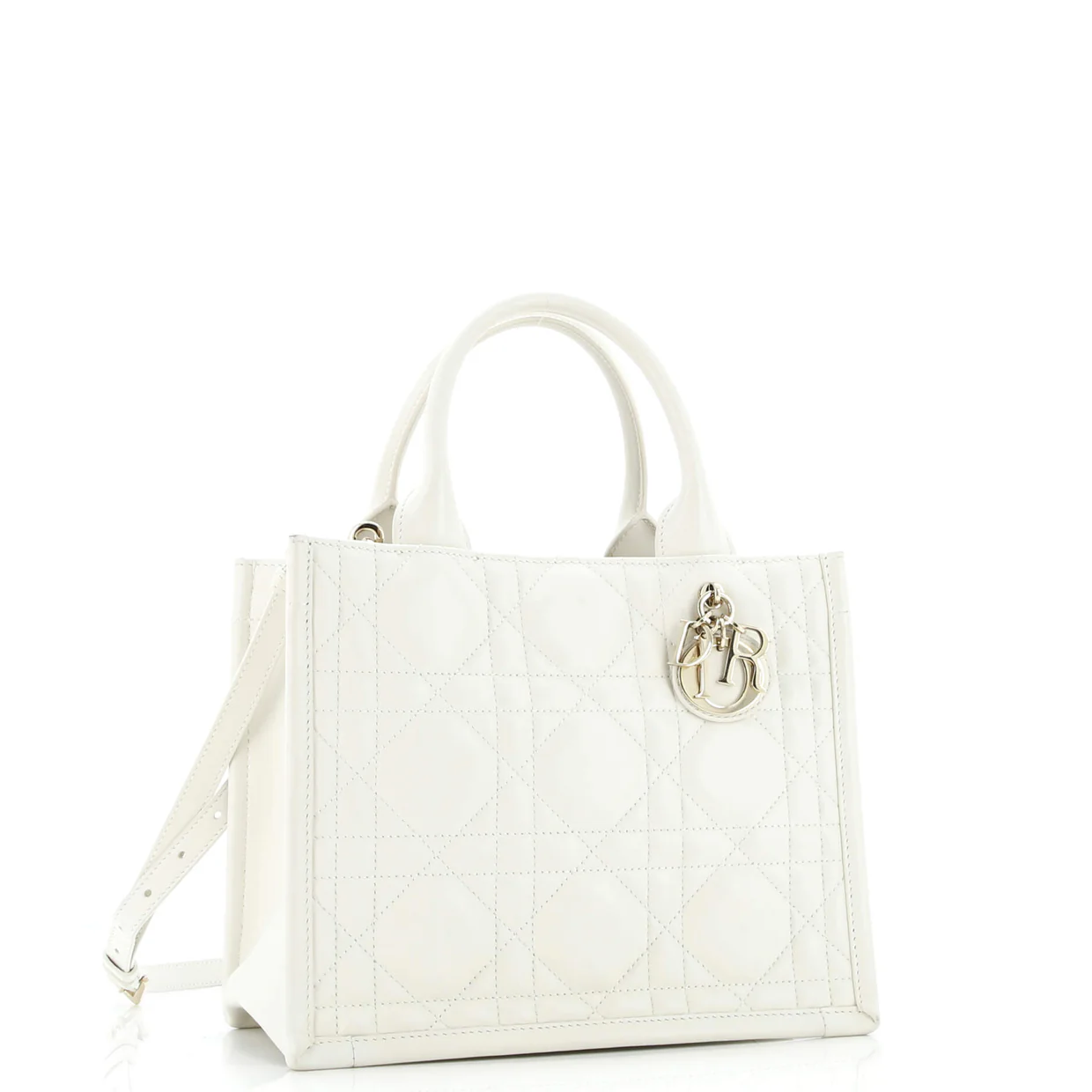 Book Tote with Strap Macrocannage Quilt Calfskin Small - Deep Luxury