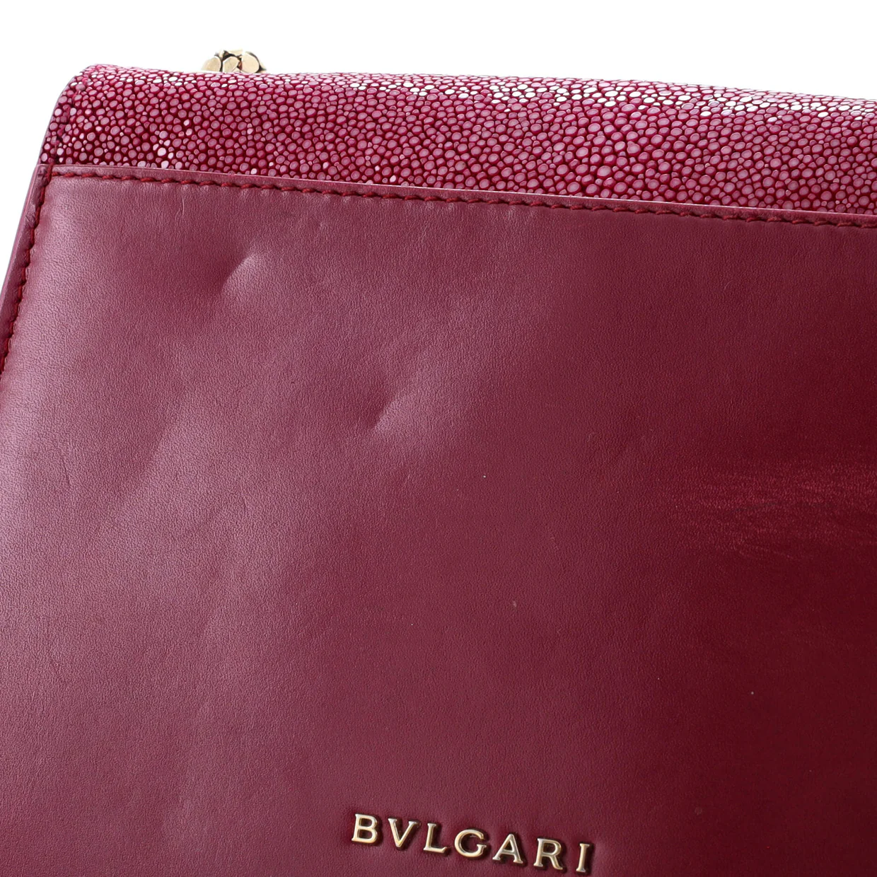 Serpenti Forever Square Shoulder Bag Leather and Stingray Small - Deep Luxury