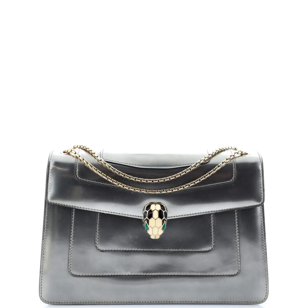 Serpenti Forever Shoulder Bag Patent Medium - Deep Luxury
