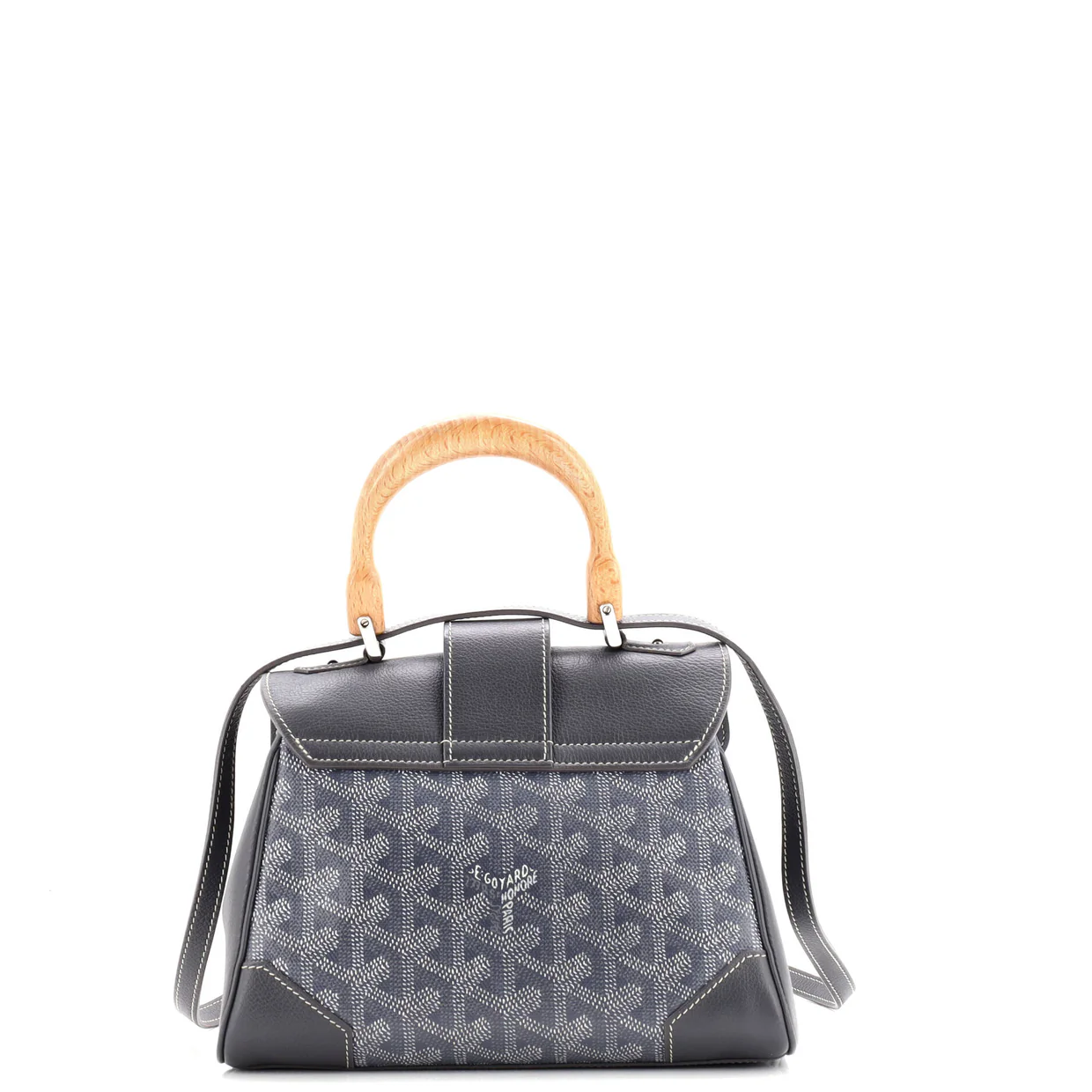 Saigon Top Handle Bag Coated Canvas with Leather Mini - Deep Luxury