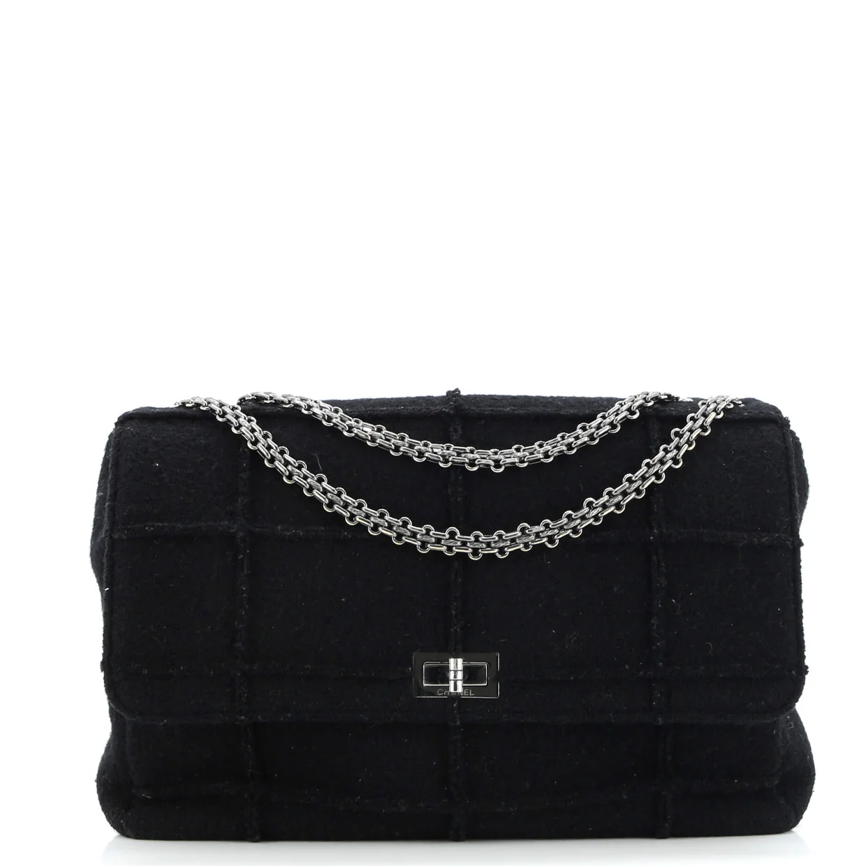 Chocolate Bar Mademoiselle Flap Bag Quilted Wool Jumbo - Deep Luxury