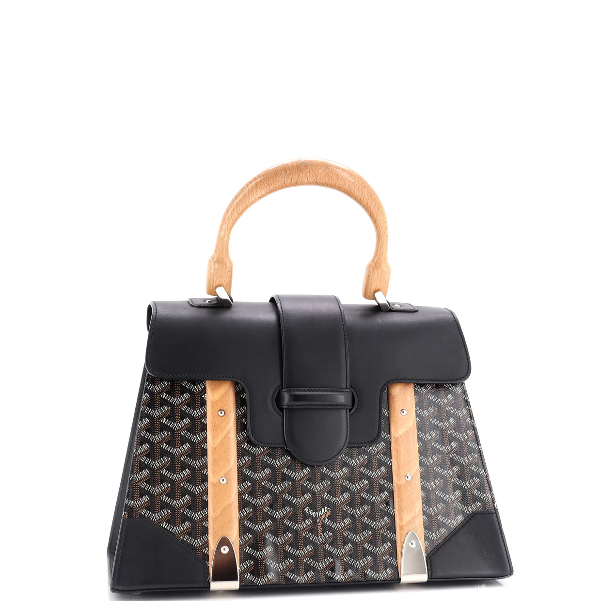 Saigon Top Handle Bag Coated Canvas with Leather MM - Deep Luxury