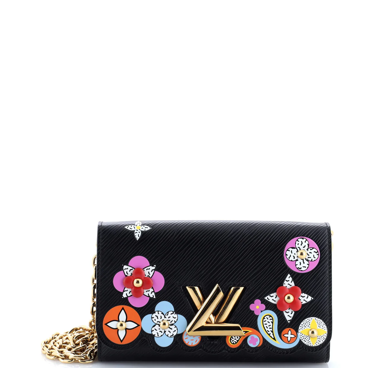 Twist Chain Wallet Limited Edition Floral Patchwork Epi Leather - Deep Luxury