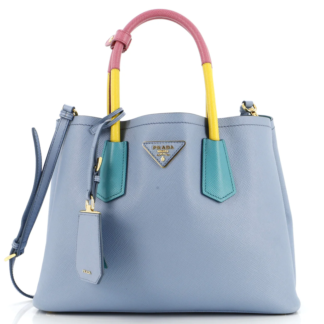 Cuir Double Tote Saffiano Leather Small - Deep Luxury