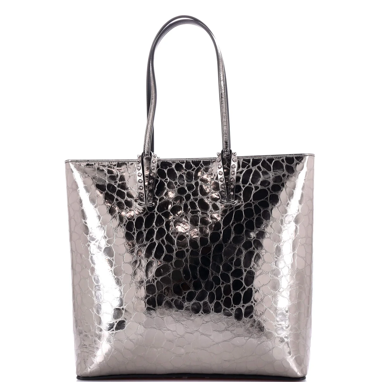 Cabata North South Zipped Tote Crocodile Embossed Leather - Deep Luxury