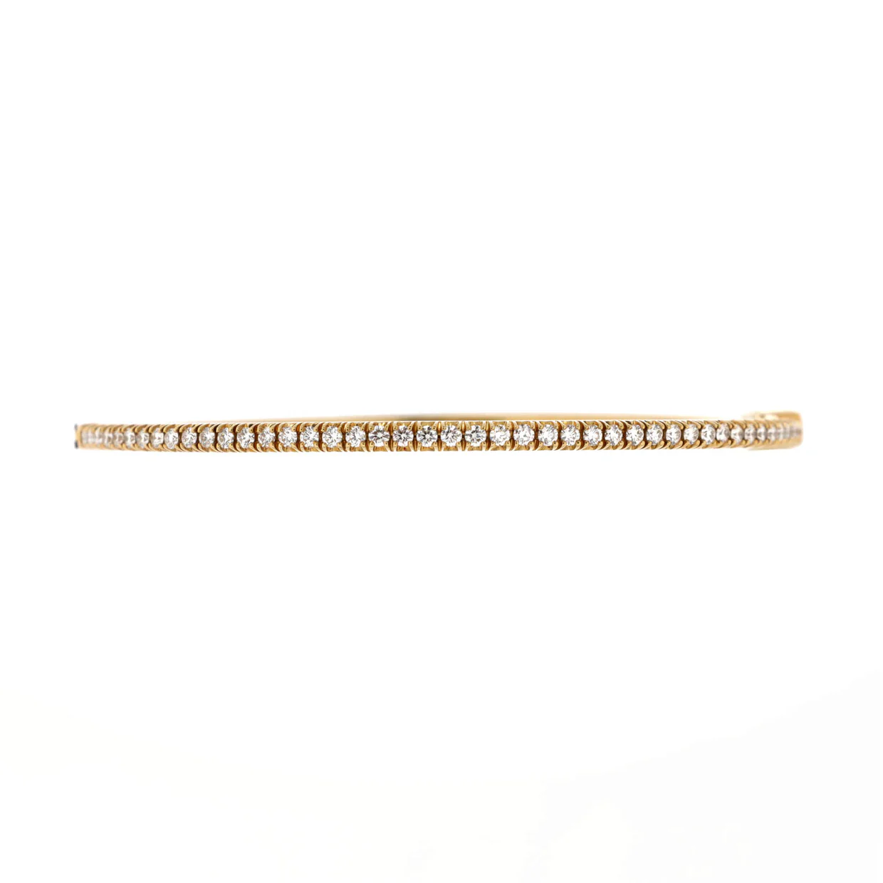 Metro Hinged Bangle Bracelet 18K Yellow Gold and Diamonds - Deep Luxury