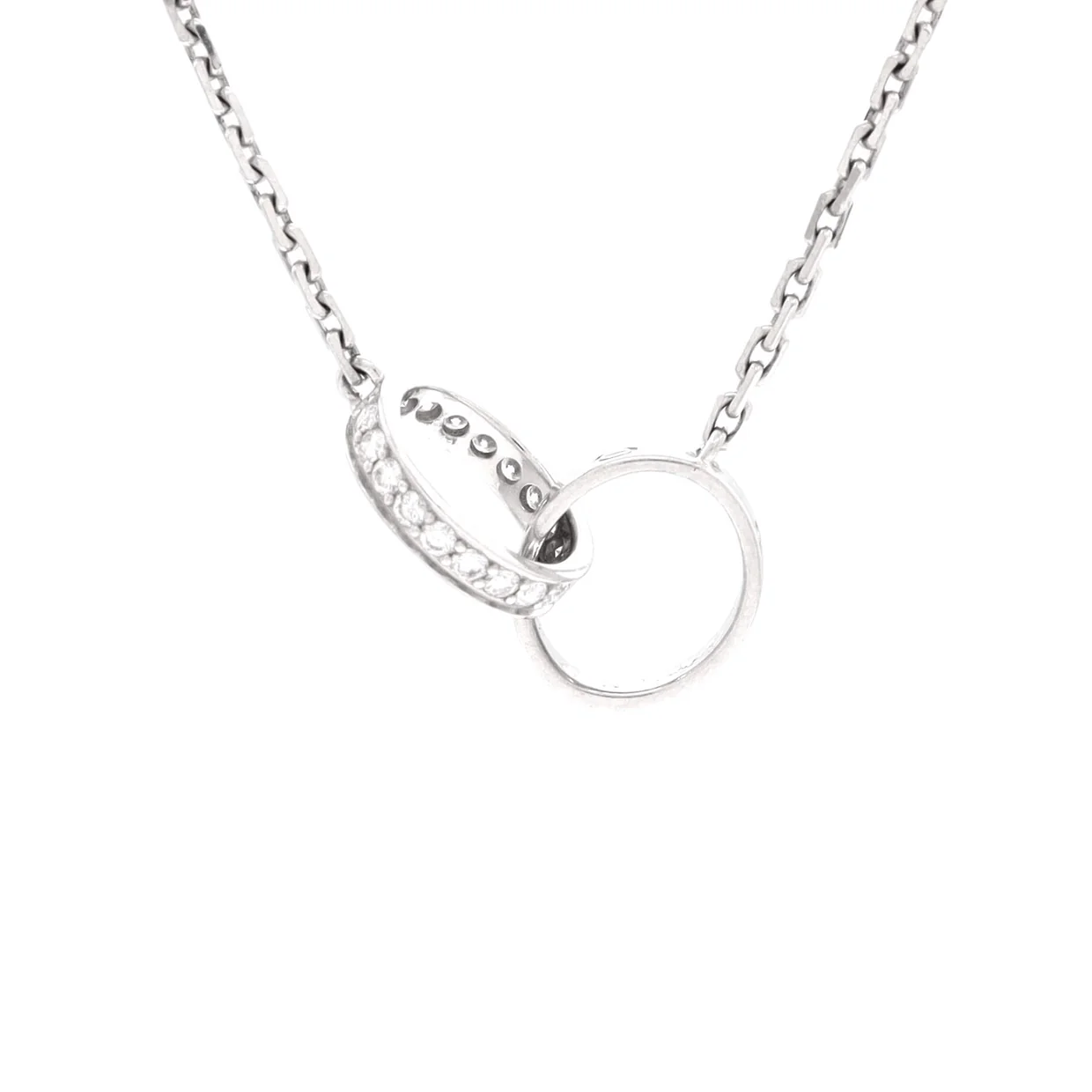 Love Interlocking Necklace 18K White Gold and Diamonds - Deep Luxury