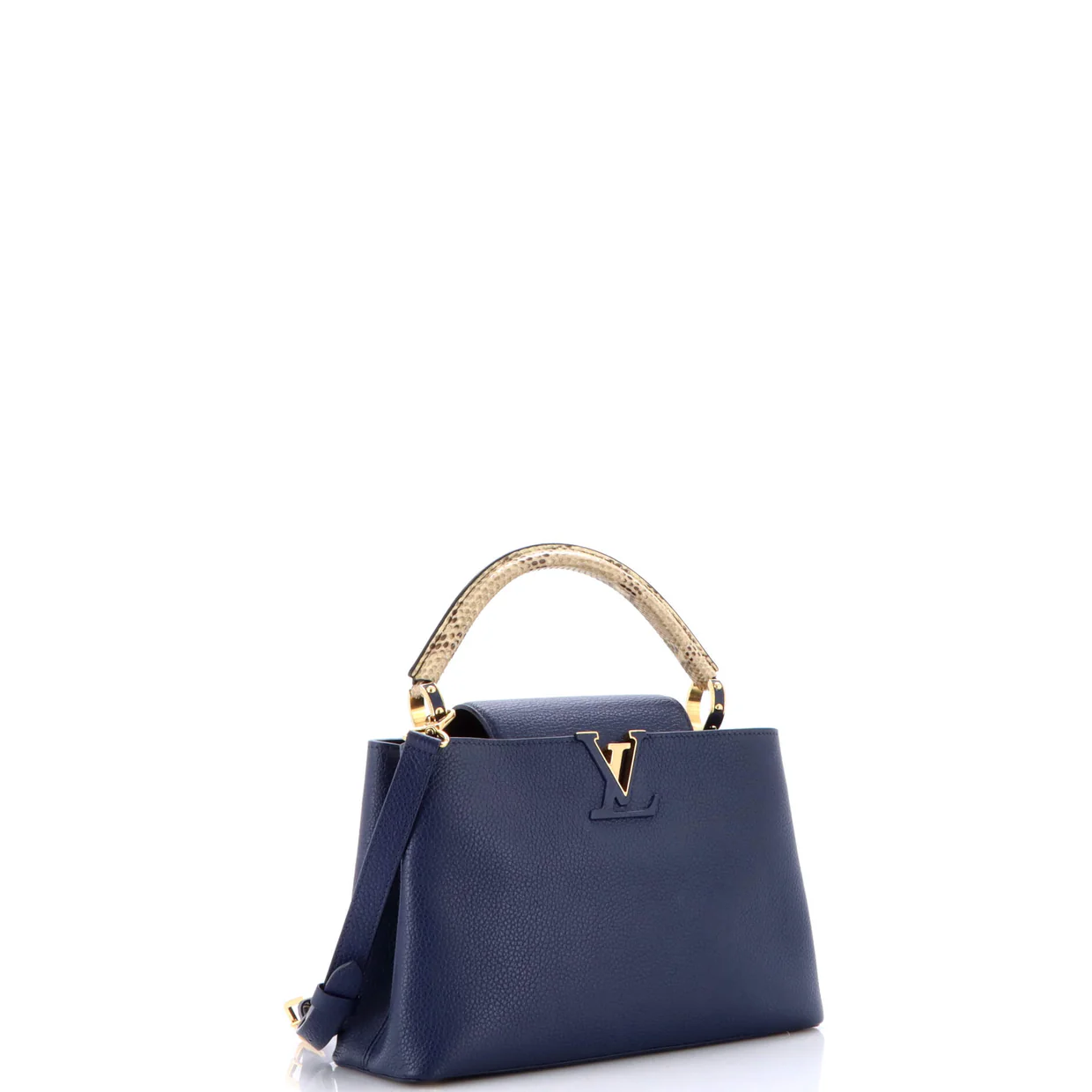 Capucines Bag Leather with Python PM - Deep Luxury