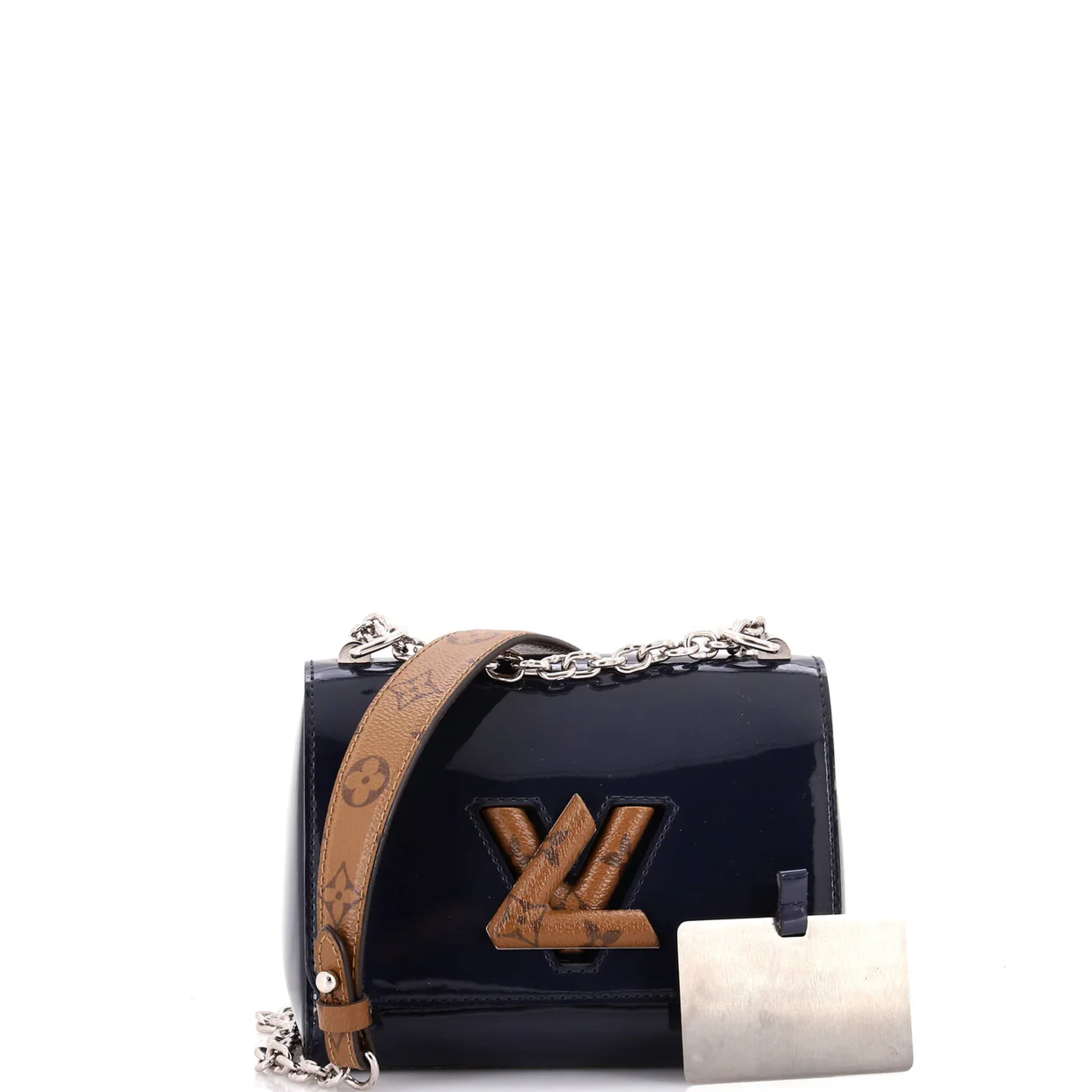 Twist Handbag Vernis with Monogram Canvas PM - Deep Luxury