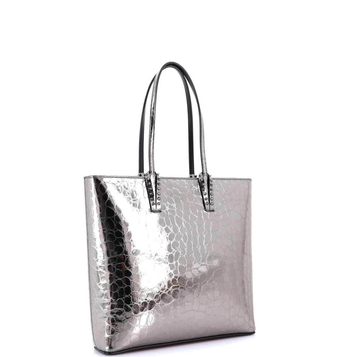 Cabata North South Zipped Tote Crocodile Embossed Leather - Deep Luxury