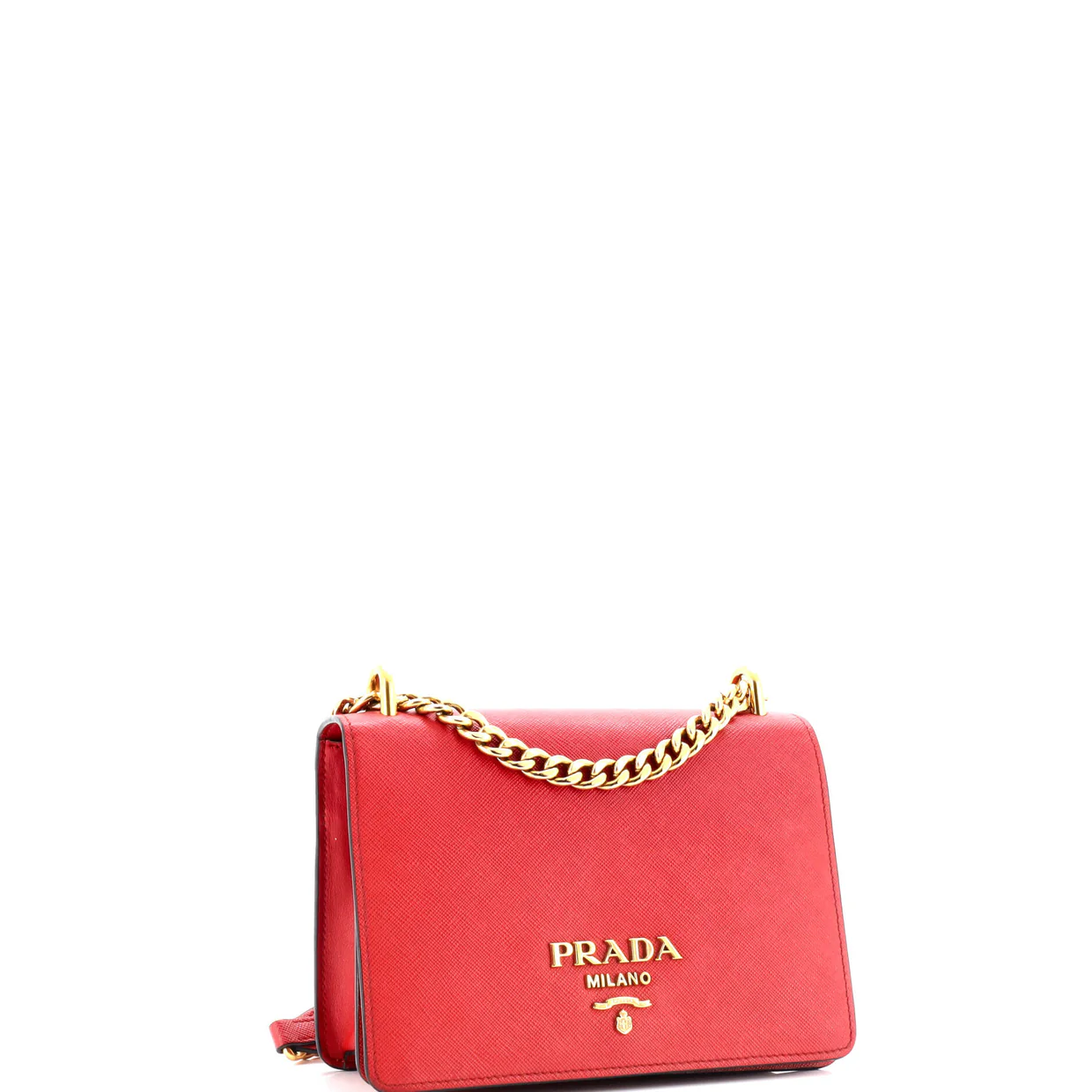 Chain Flap Bag Saffiano Leather Small - Deep Luxury