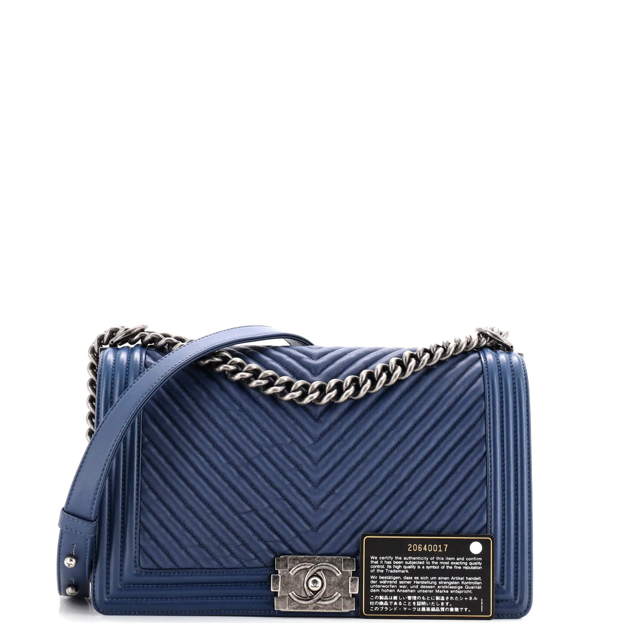 Boy Flap Bag Chevron Wrinkled Lambskin New Medium - Deep Luxury