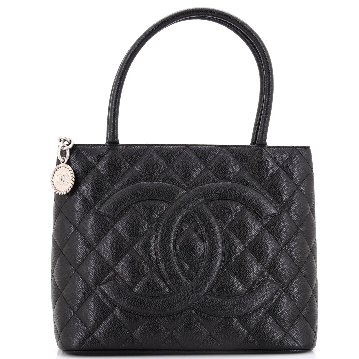 Medallion Tote Quilted Caviar - Deep Luxury