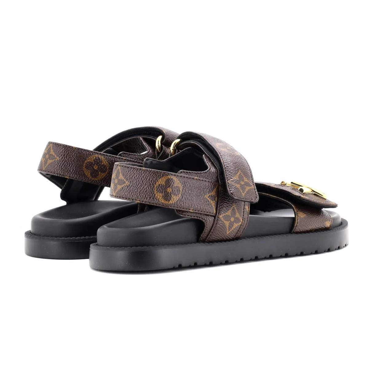 Women's Sunset Comfort Flat Sandals Monogram Canvas - Deep Luxury