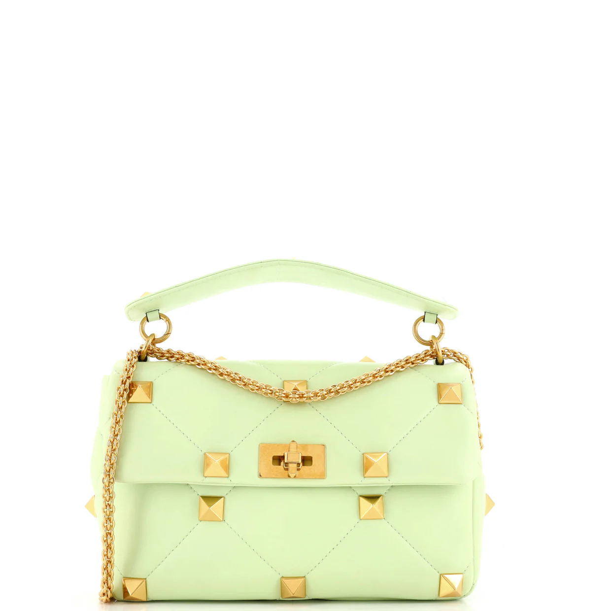 Roman Stud Flap Bag Quilted Leather Large - Deep Luxury