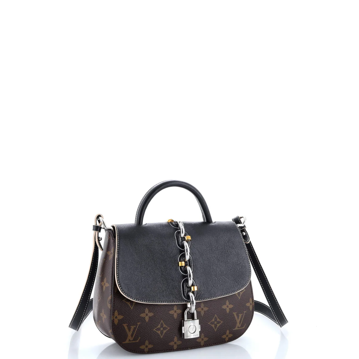 Chain It Handbag Monogram Canvas with Leather PM - Deep Luxury