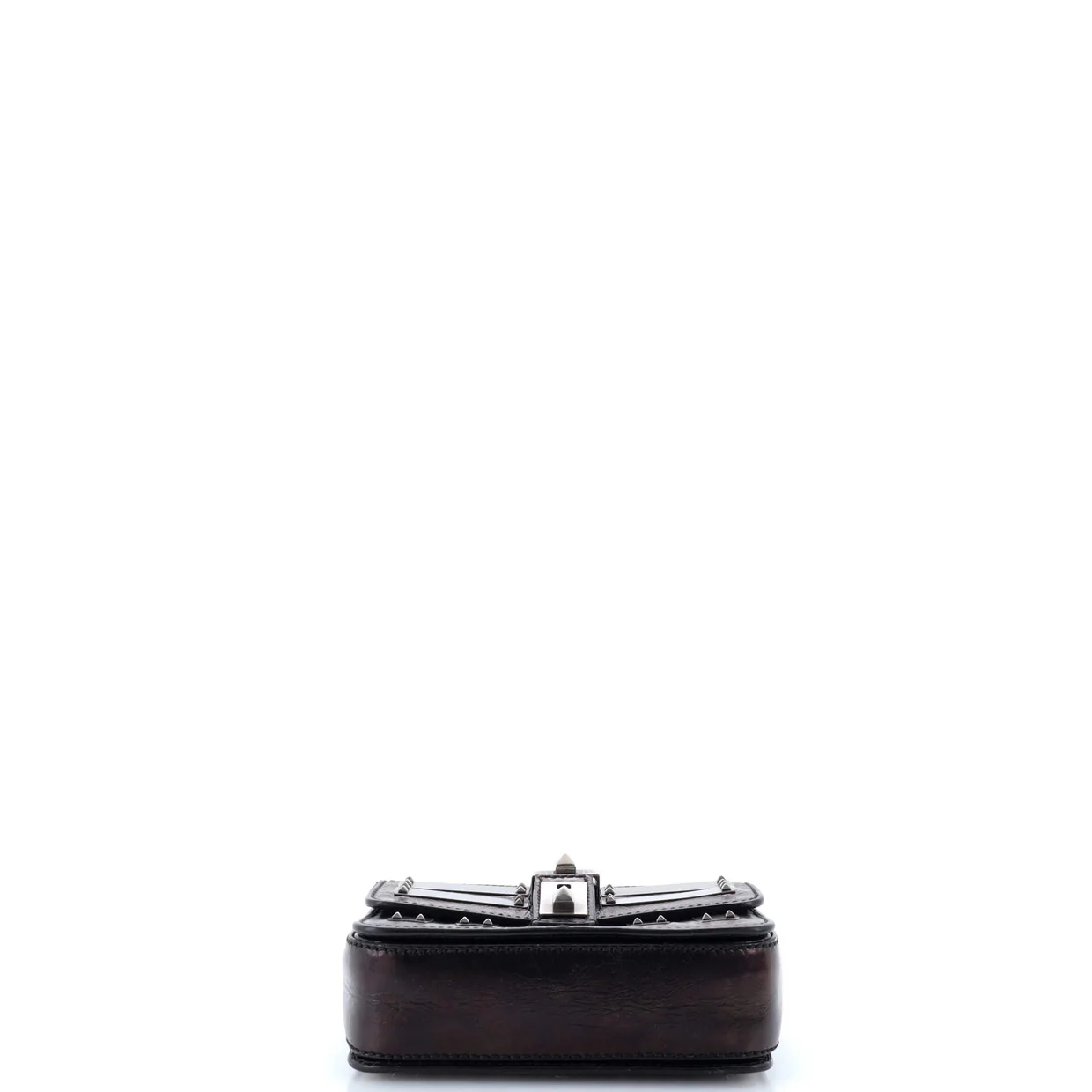 B-Rockstud Shoulder Bag Glazed Leather with Metal Embellishment Micro - Deep Luxury