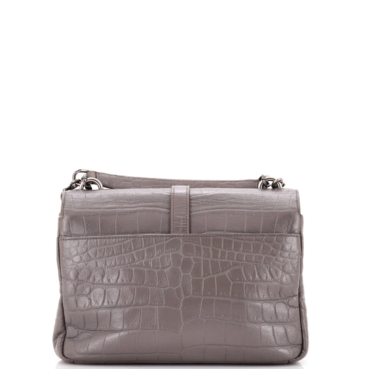 Classic Monogram College Bag Crocodile Embossed Leather Medium - Deep Luxury