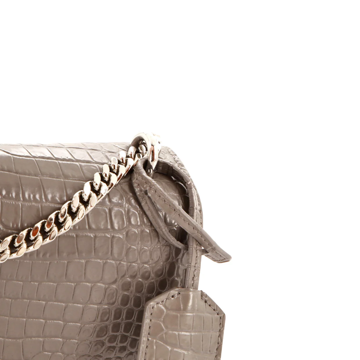 Sunset Crossbody Bag Crocodile Embossed Leather Medium - Deep Luxury
