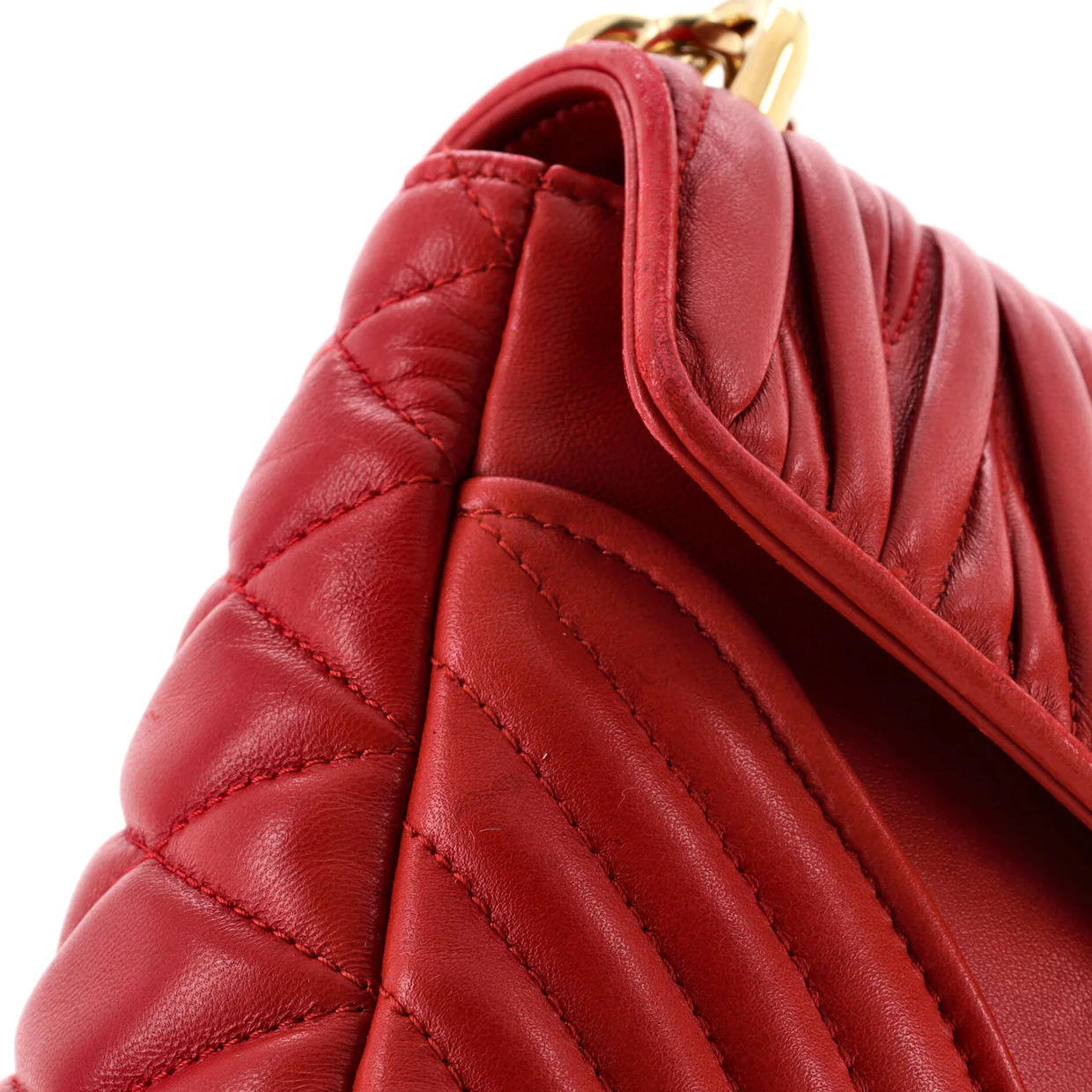 Biker Chain Shoulder Bag Matelasse Leather - Deep Luxury