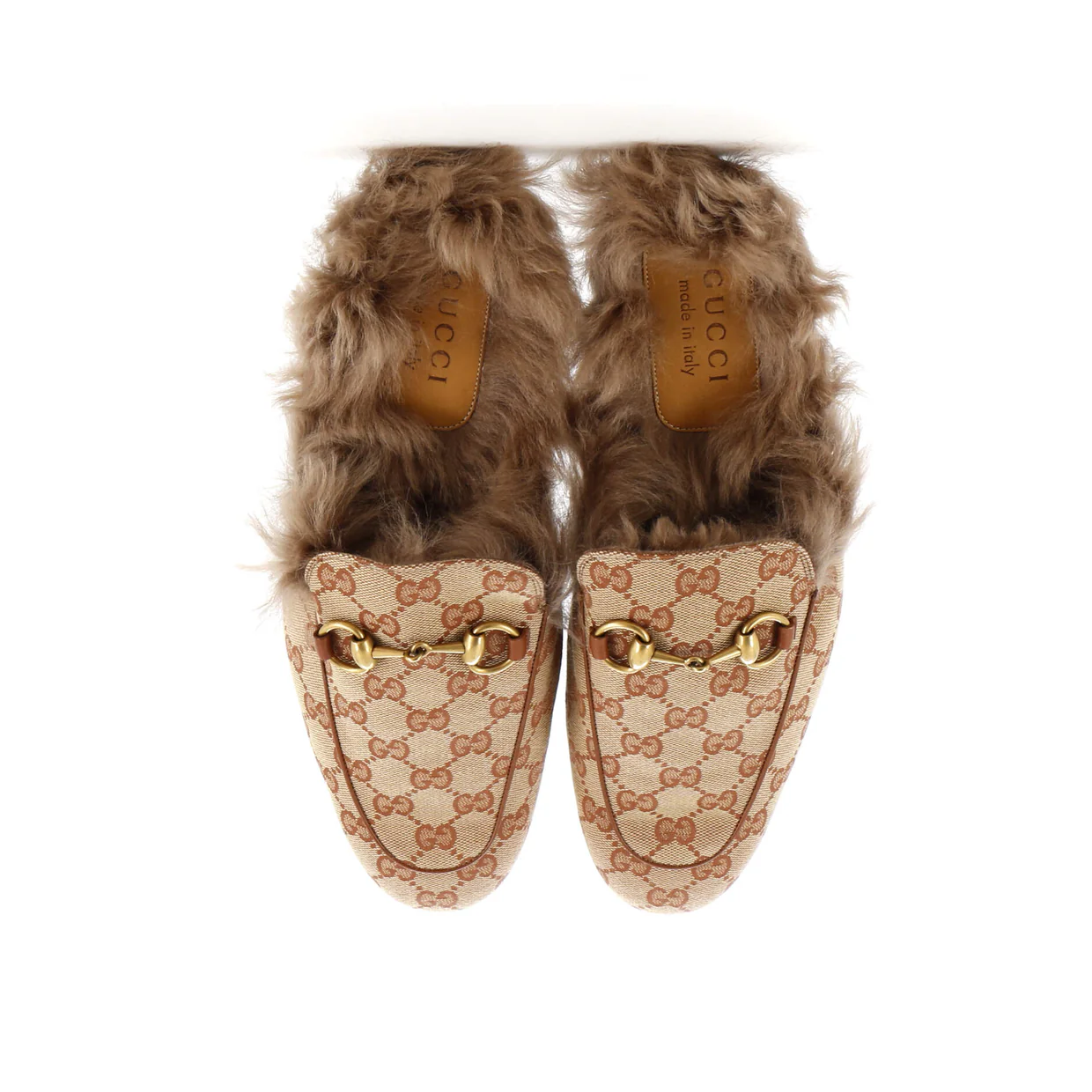 Men's Princetown Mules GG Canvas with Fur - Deep Luxury