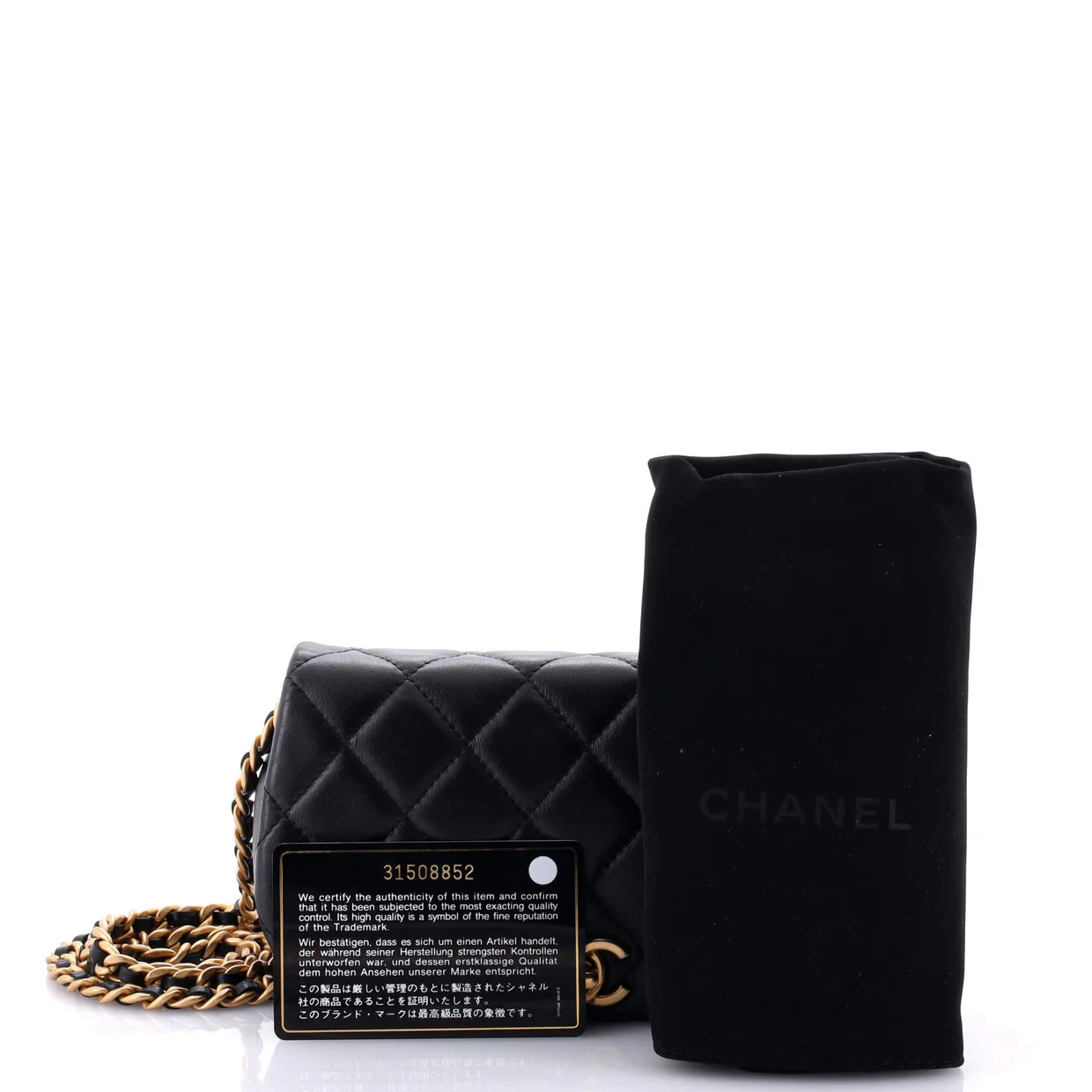 Coco Mail Clutch with Chain Quilted Calfskin - Deep Luxury