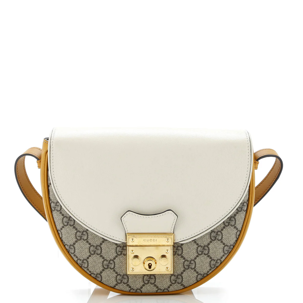 Padlock Saddle Shoulder Bag GG Coated Canvas and Leather Small - Deep Luxury