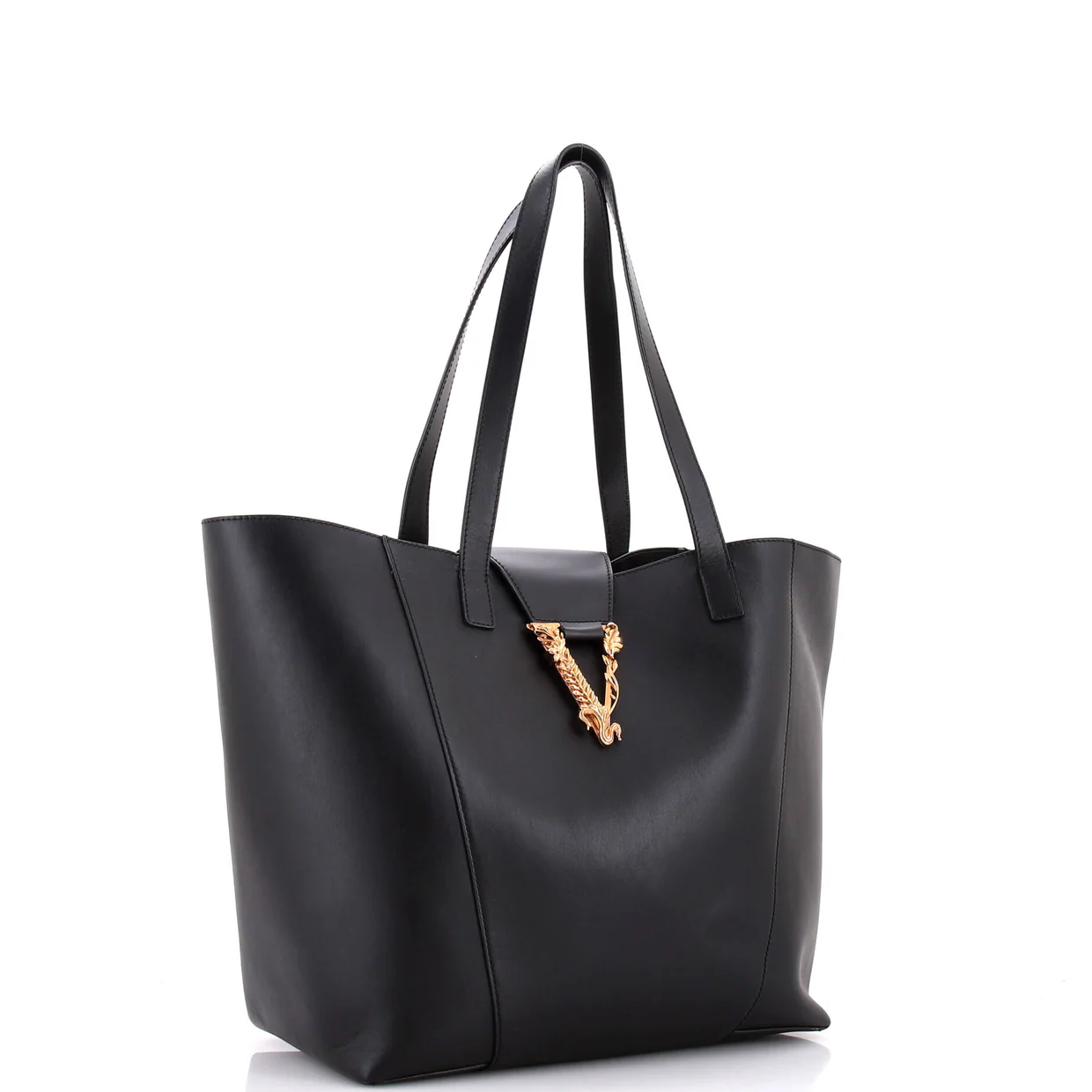 Virtus Open Shopping Tote Leather Medium - Deep Luxury