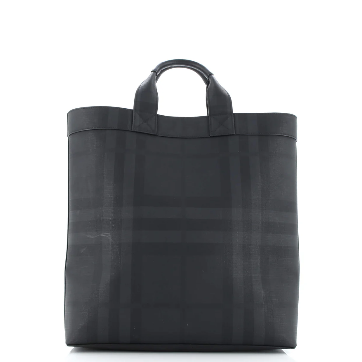 Logo Graphic Convertible Tote London Check Coated Canvas Large - Deep Luxury