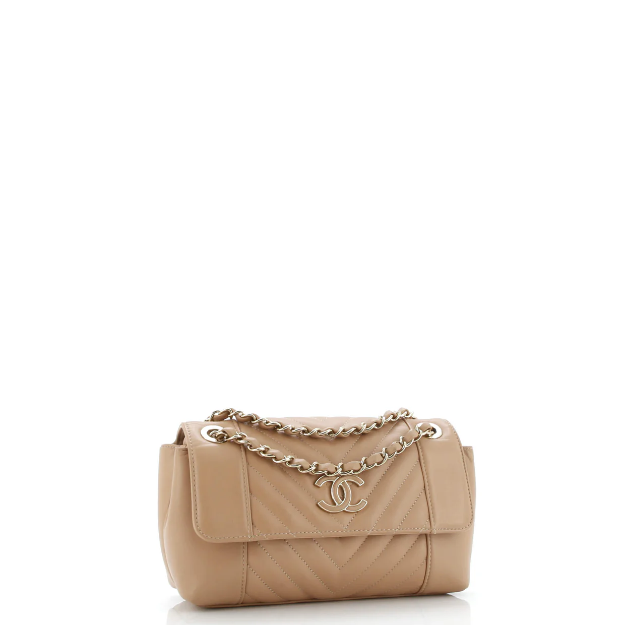 Daily Chevron Flap Bag Chevron Calfskin Small - Deep Luxury