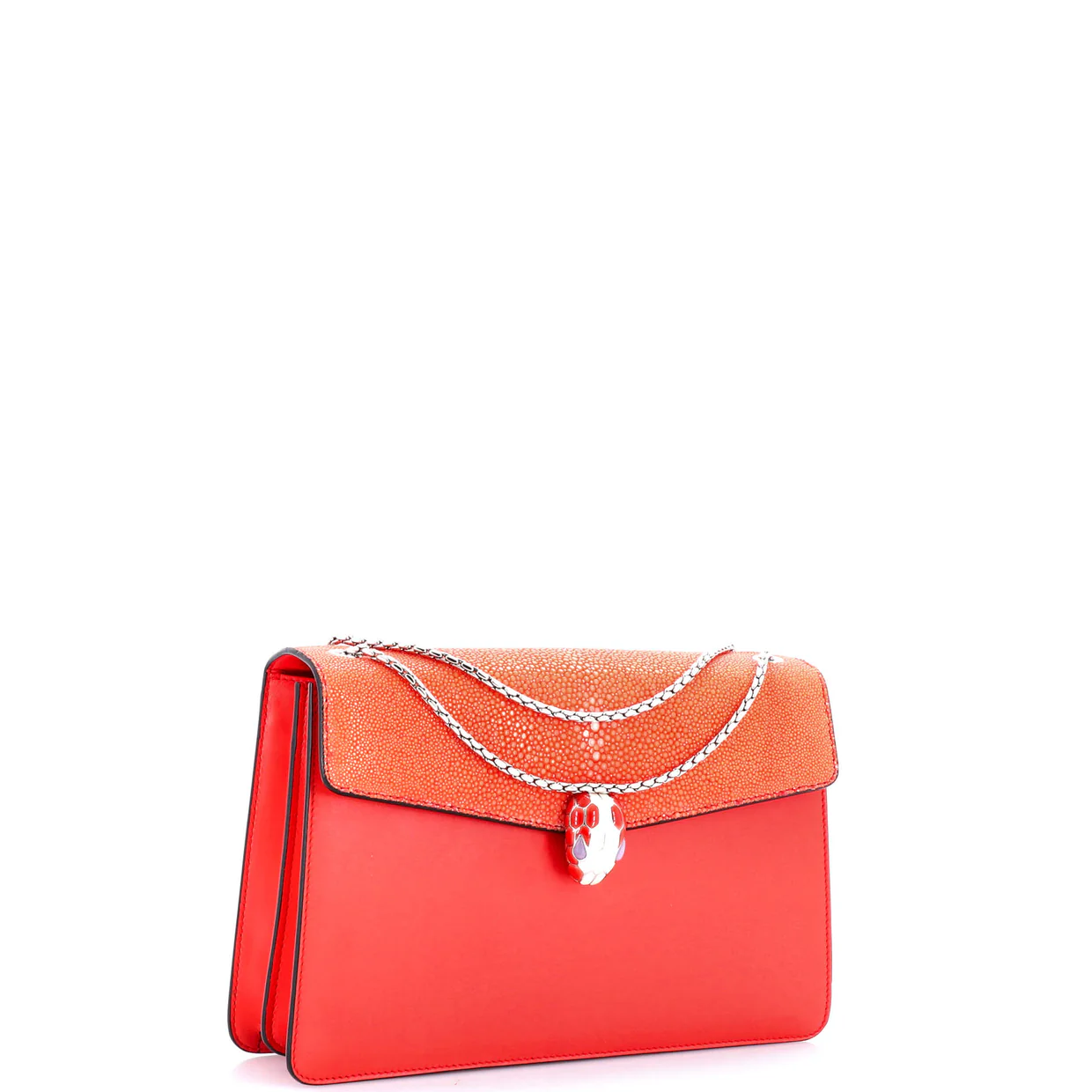 Serpenti Forever Shoulder Bag Leather and Stingray Medium - Deep Luxury