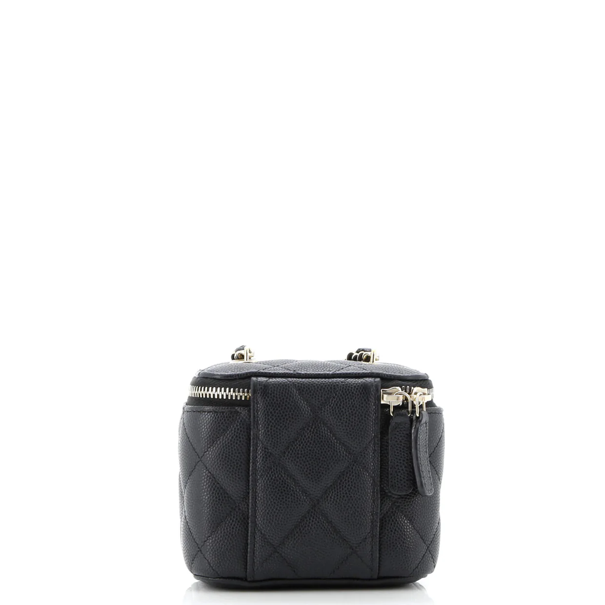 Classic Vanity Case with Chain Quilted Caviar Mini - Deep Luxury