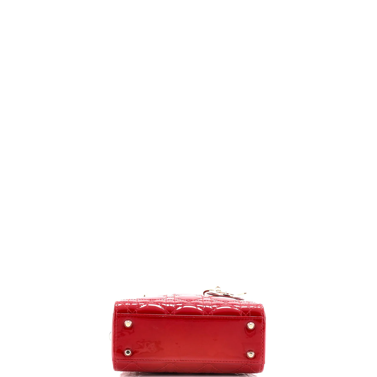 Lady Dior Chain Bag Cannage Quilt Patent Mini - Deep Luxury