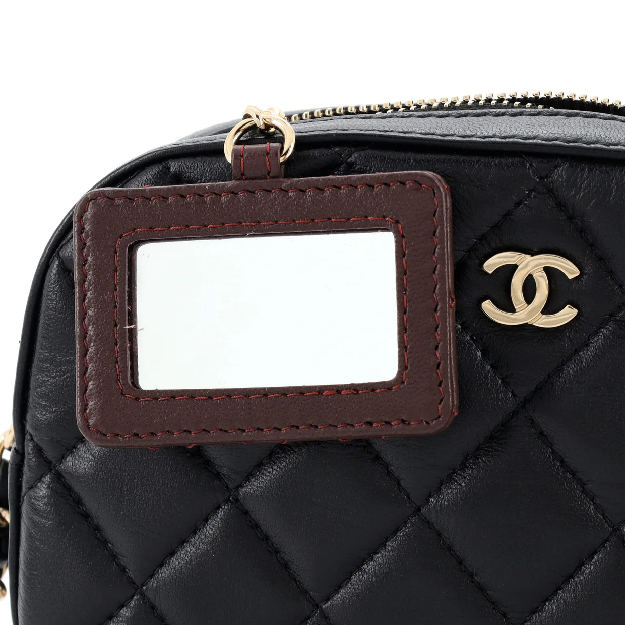 Zip Around Chain Camera Case Quilted Lambskin Mini - Deep Luxury