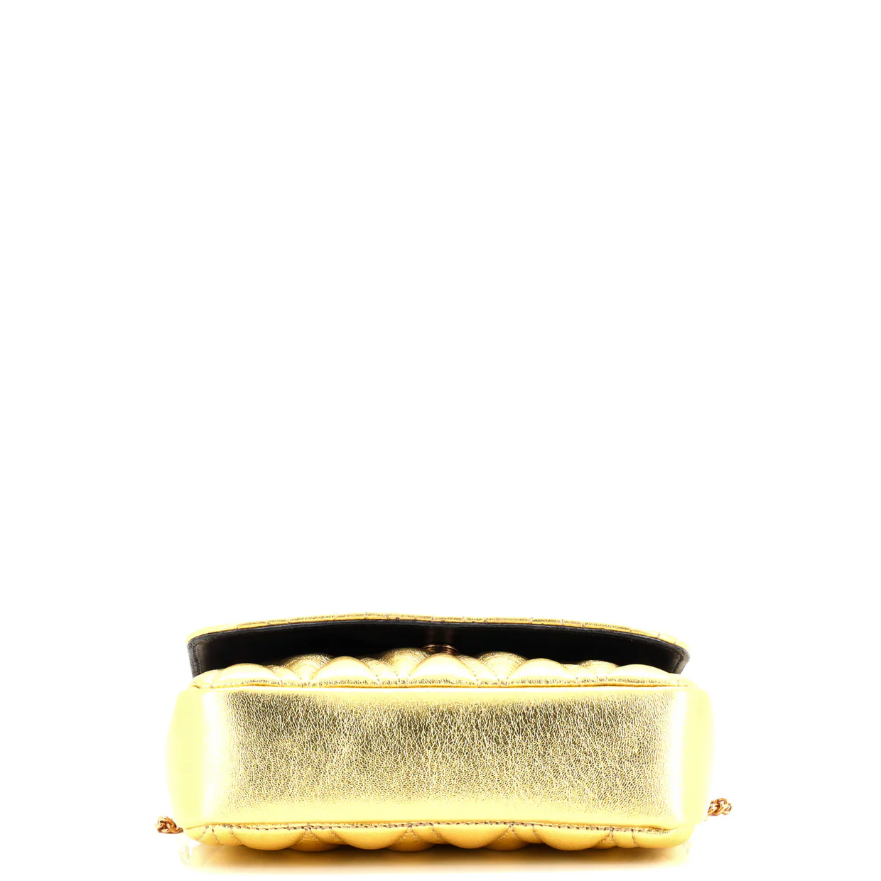 Virtus Chain Flap Shoulder Bag Quilted Leather Mini - Deep Luxury