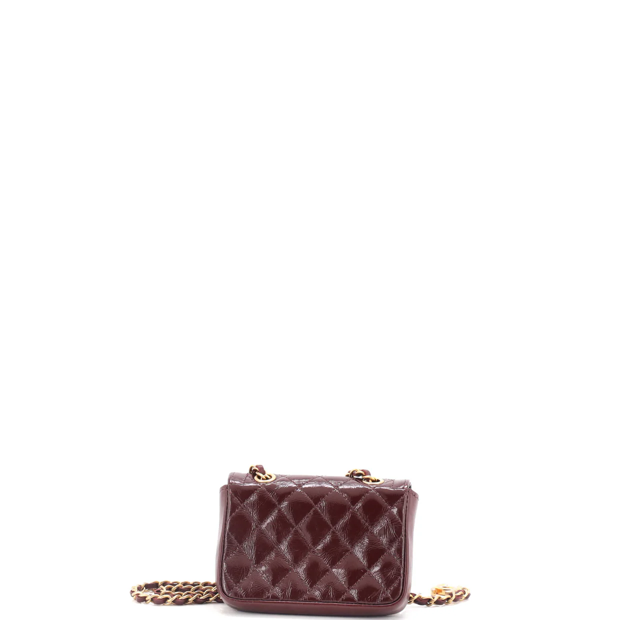 CC Flap Chain Belt Bag Quilted Shiny Aged Calfskin - Deep Luxury