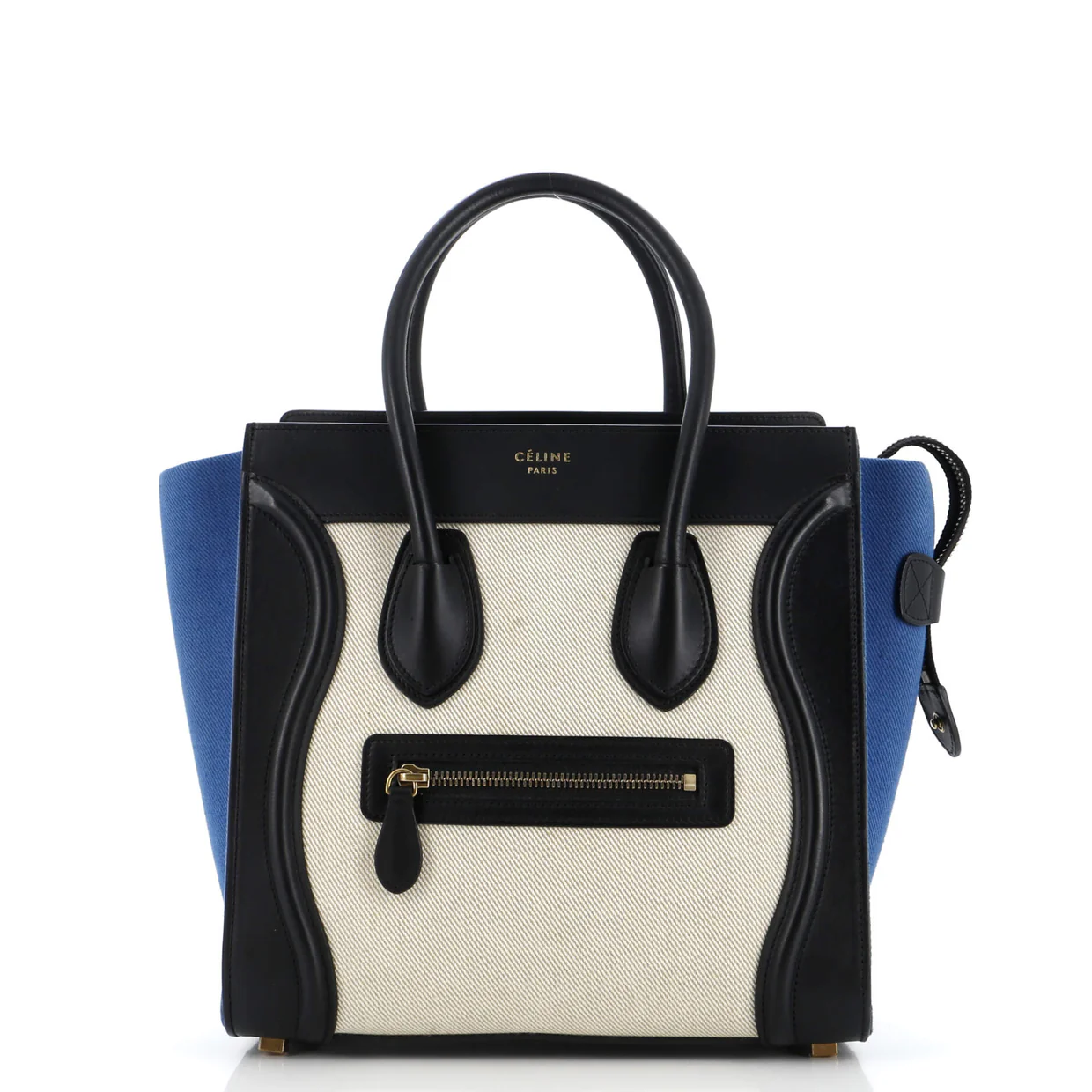Tricolor Luggage Bag Canvas and Leather Micro - Deep Luxury