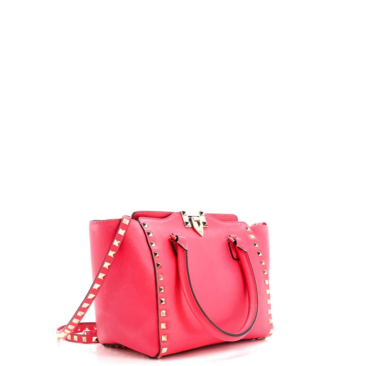 Rockstud Tote Rigid Leather Small - Deep Luxury