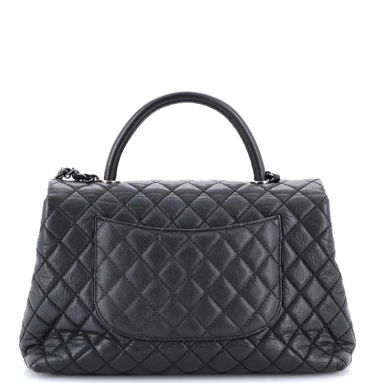 Coco Top Handle Bag Quilted Caviar Medium - Deep Luxury