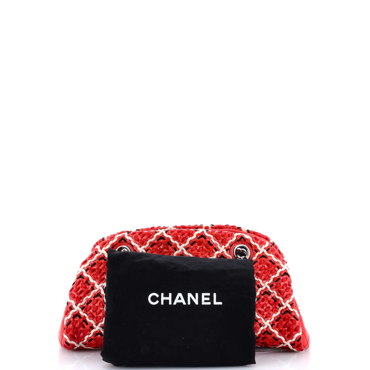 Just Mademoiselle Bag Woven Stitch Patent Small - Deep Luxury