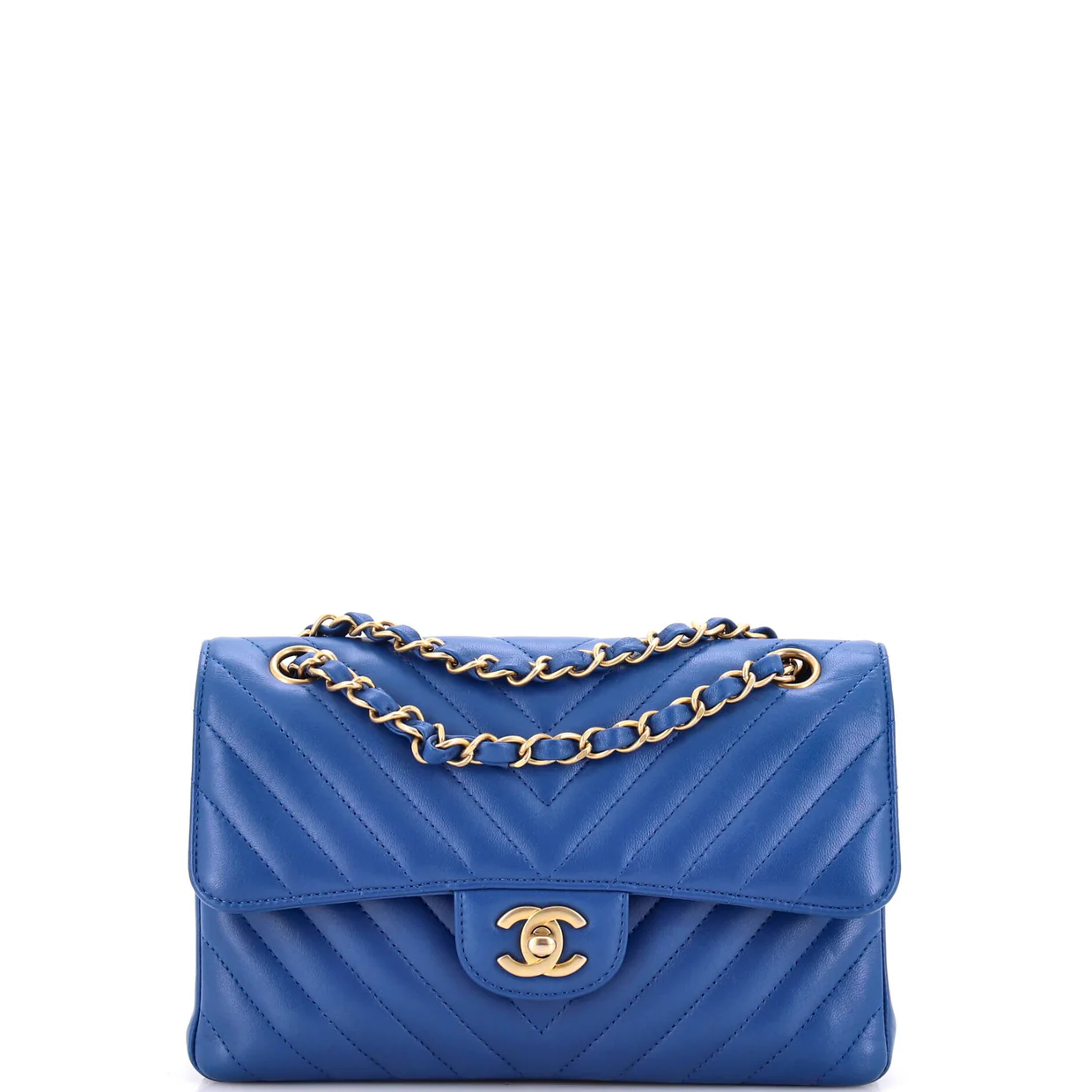 Classic Double Flap Bag Chevron Lambskin Small - Deep Luxury