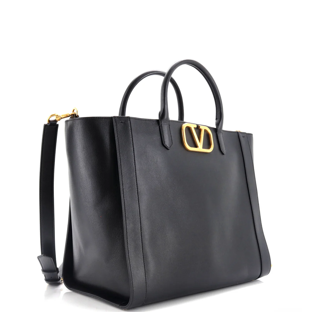 VLogo Convertible Shopper Tote Leather Large - Deep Luxury