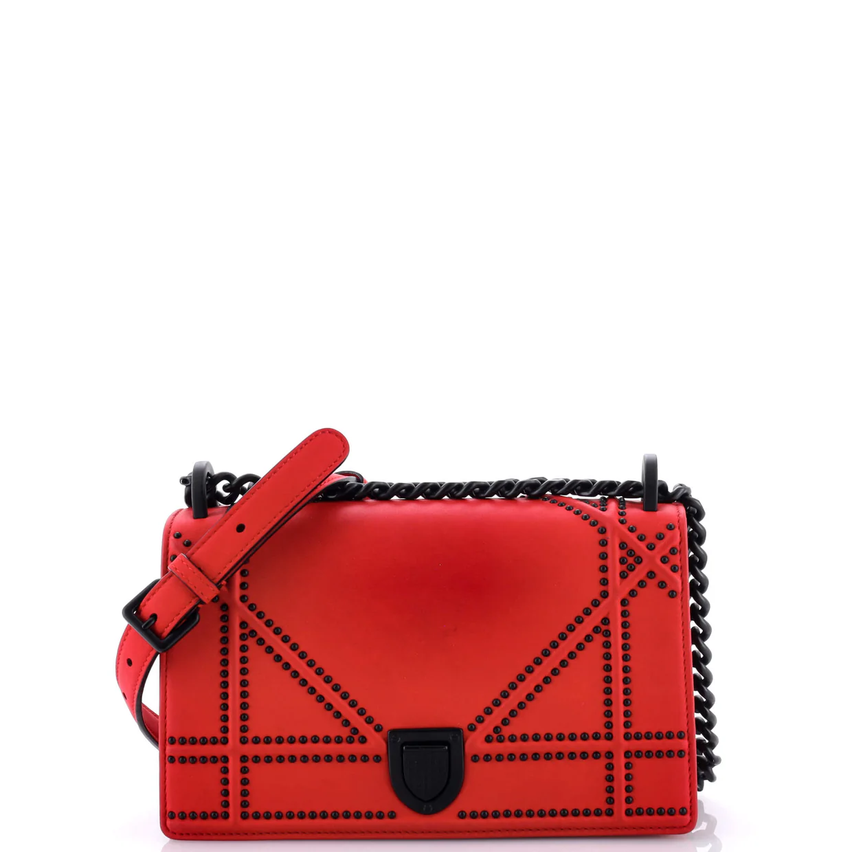 Diorama Flap Bag Studded Leather Small - Deep Luxury